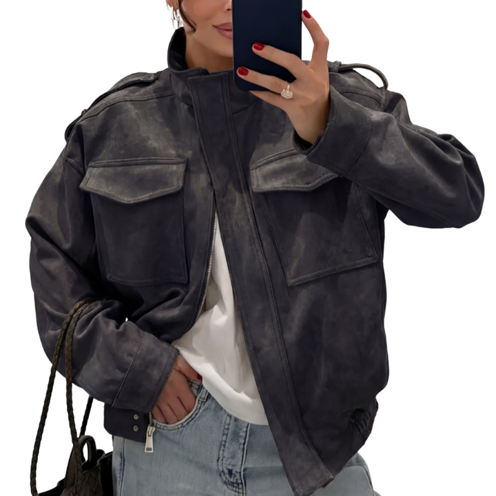 LEXIE™ – Sophisticated Chic Stand Long Sleeve Jacket