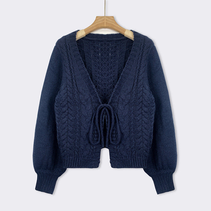 YERIEL™ - Cozy Vintage Chunky Tie-Front Long Sleeve