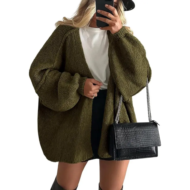 WINONA™ – Cozy Oversized Lantern Sleeve Cardigan